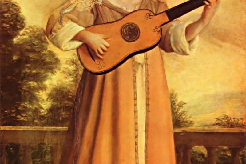 Mestiza con guitarra